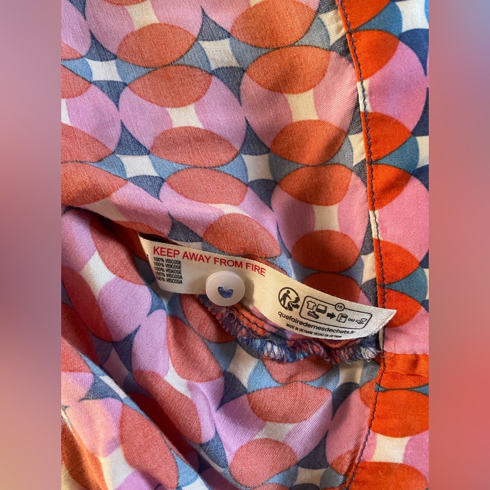 Anthropologie Bed Head Viscose Short Sleeve Shorty PJ in Go Go Geo - Picture 11 of 13